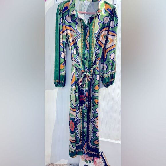 NWT Pink Diamond Jane Satin Ls Maxi Sz 8 - Picture 2 of 8